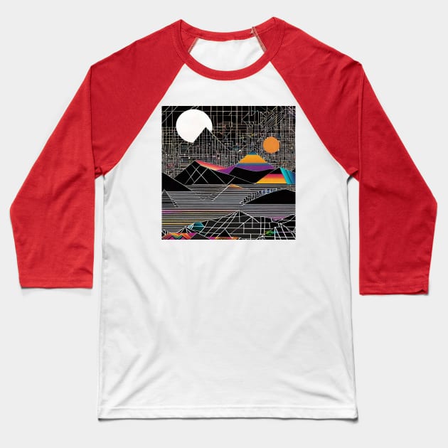 Psychedelic Apocalypse Eclipse Dreams 97 Baseball T-Shirt by Benito Del Ray